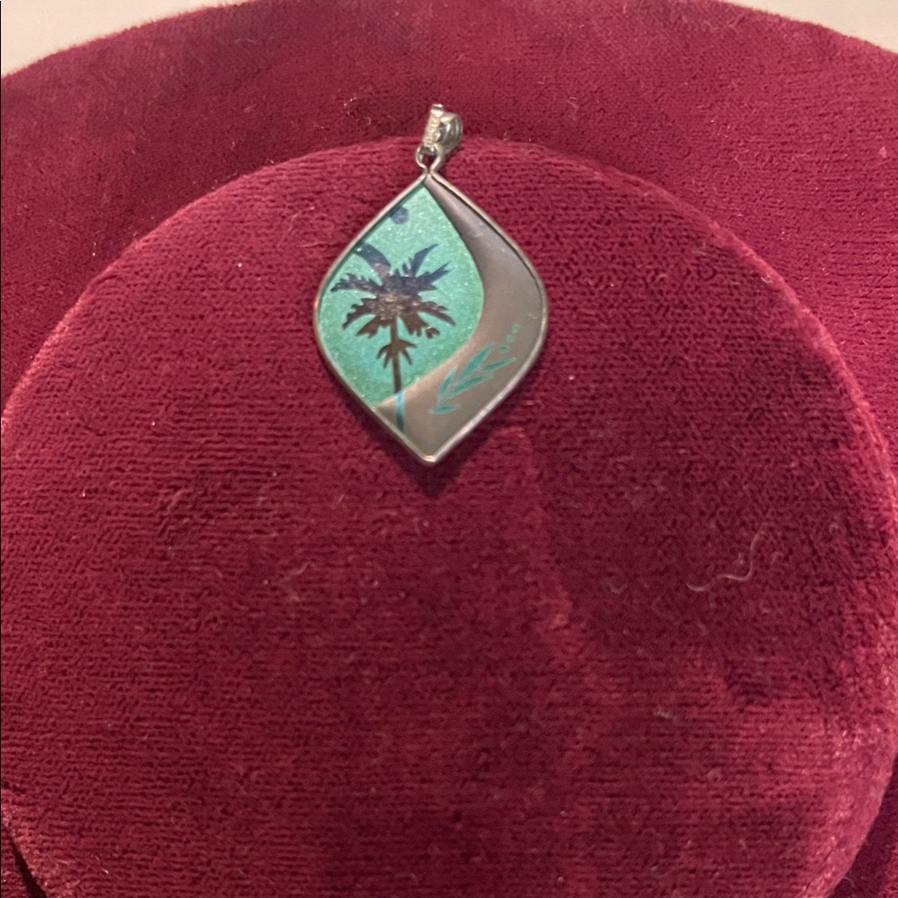 Holly Yashi Pendant! Palm tree pendant. Signed on the back. Palm Tree Pendant